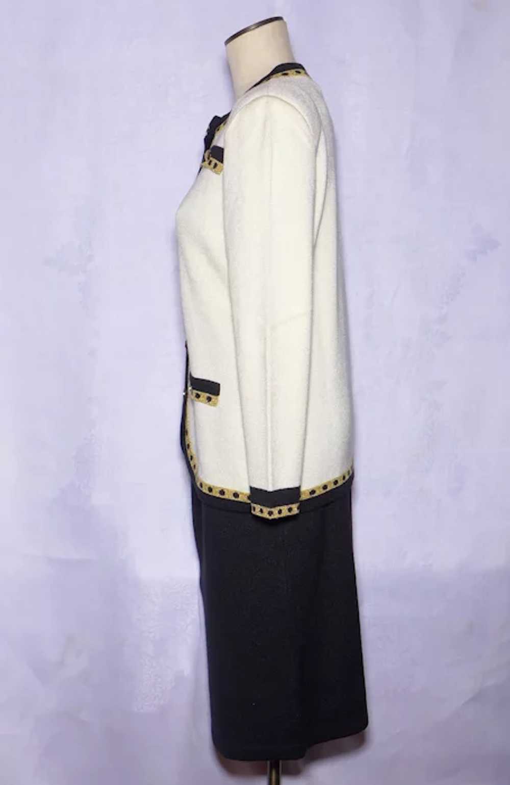 Vintage 1980s-90s Mita Ladies Knit Suit Black/Cre… - image 4