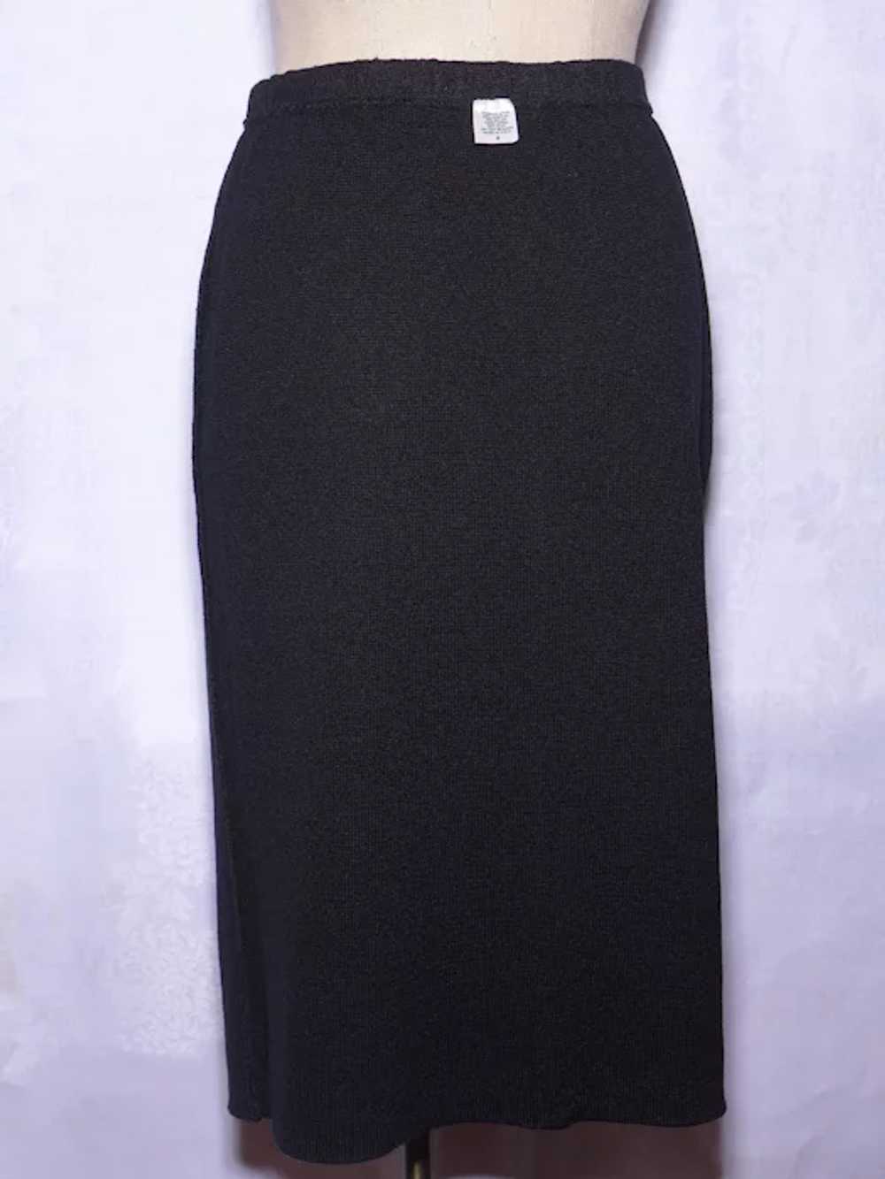 Vintage 1980s-90s Mita Ladies Knit Suit Black/Cre… - image 8