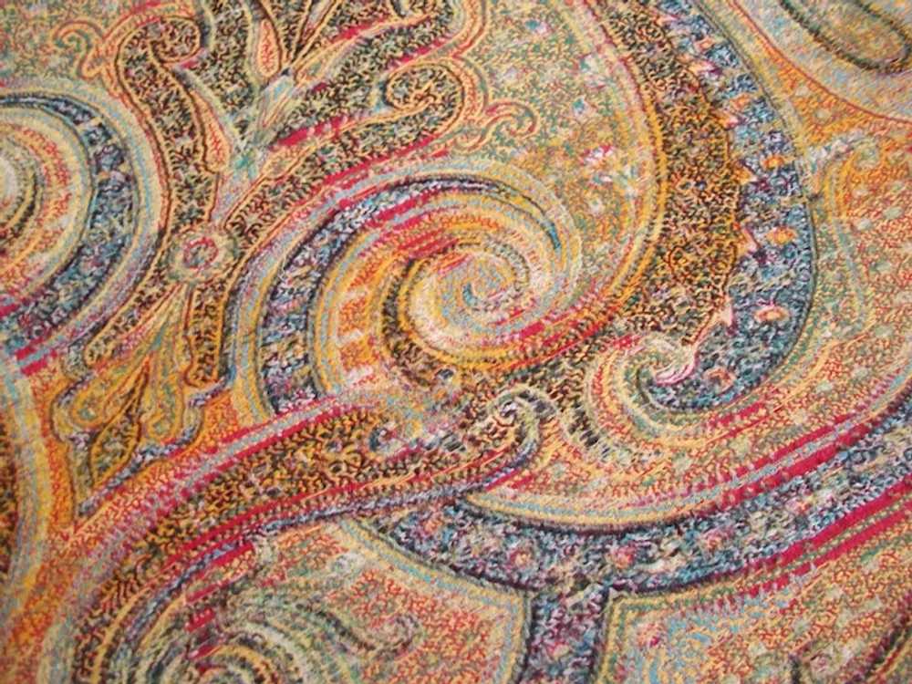 Antique Victorian Paisley Shawl - Fine Weave - 72… - image 11