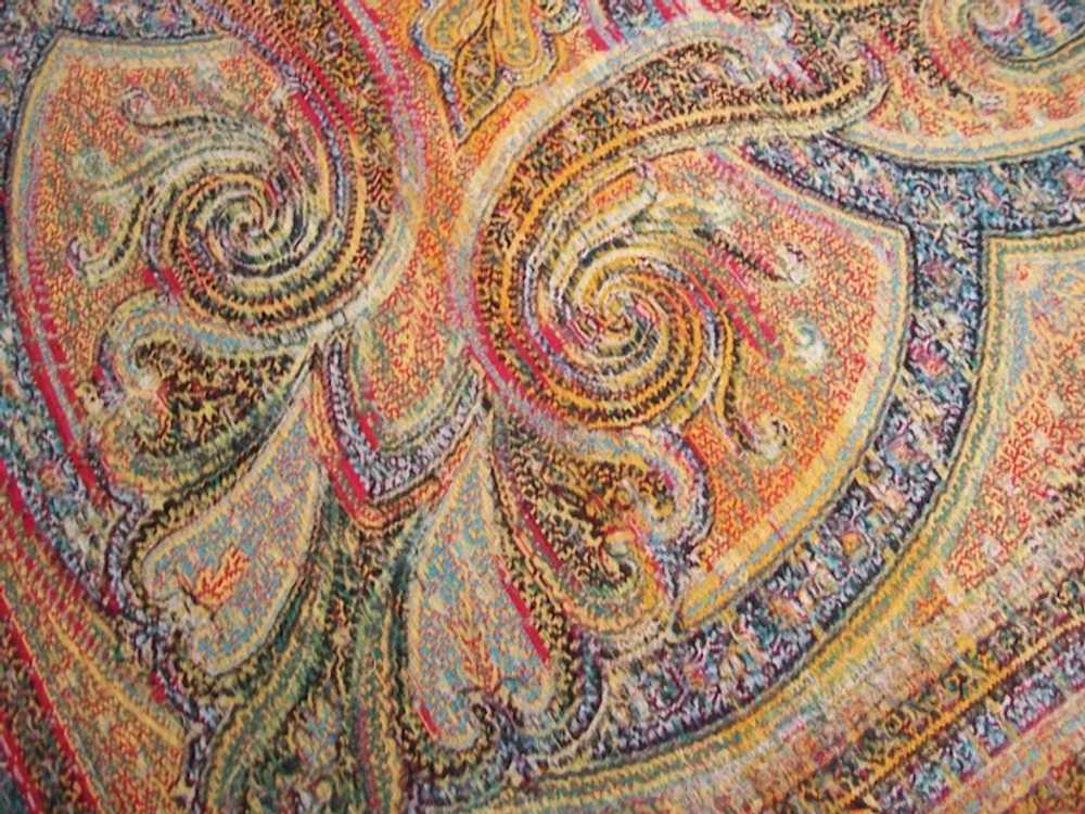 Antique Victorian Paisley Shawl - Fine Weave - 72… - image 12