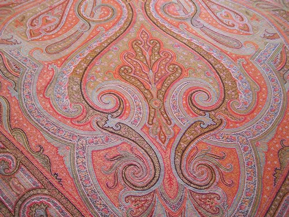 Antique Victorian Paisley Shawl - Fine Weave - 72… - image 3