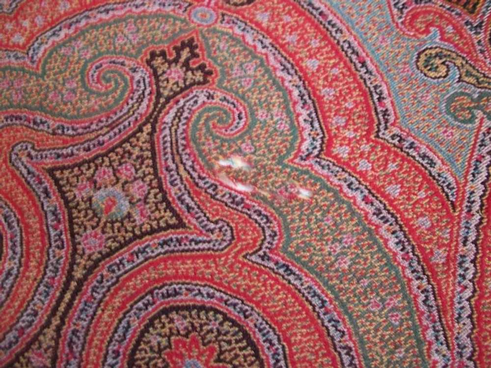 Antique Victorian Paisley Shawl - Fine Weave - 72… - image 8