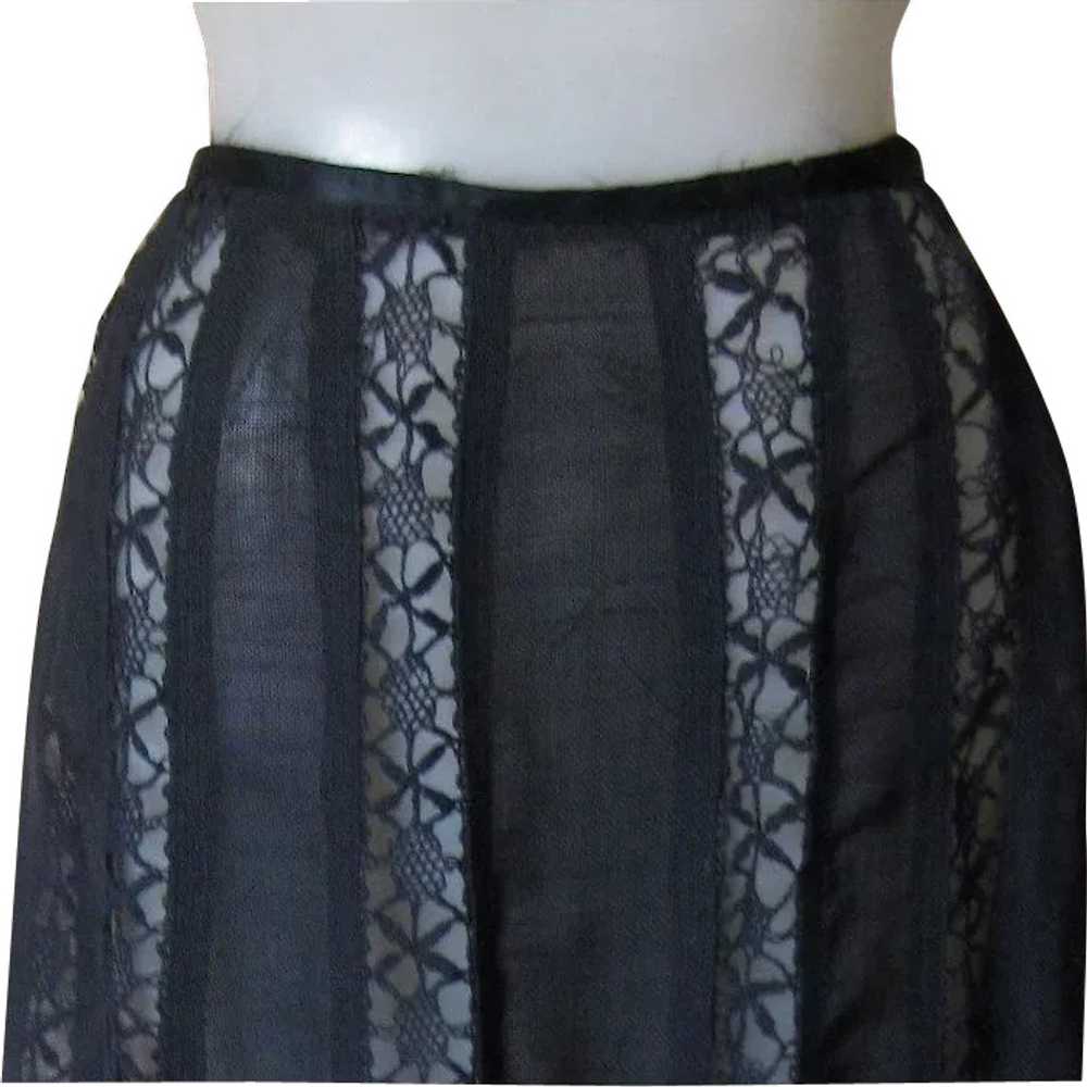 Victorian Black Lace Panel Skirt - image 1
