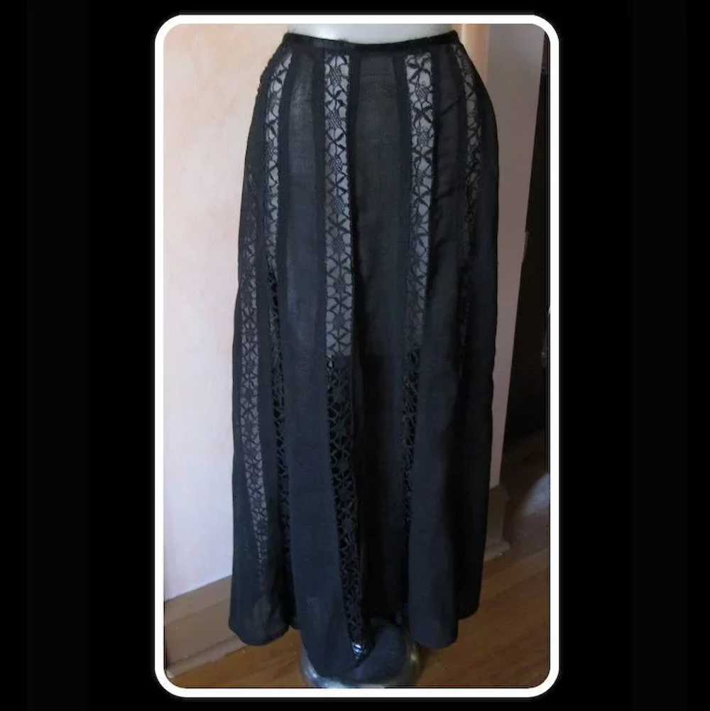 Victorian Black Lace Panel Skirt - image 2