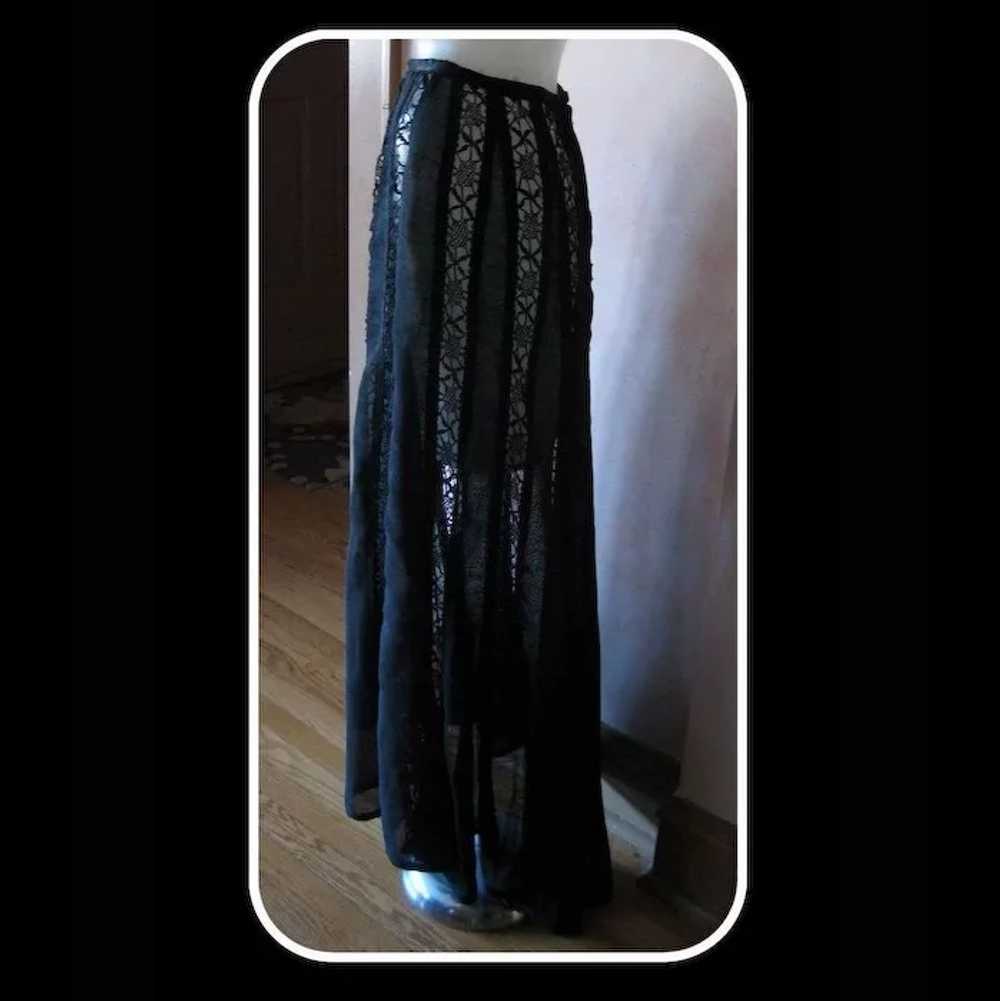 Victorian Black Lace Panel Skirt - image 3