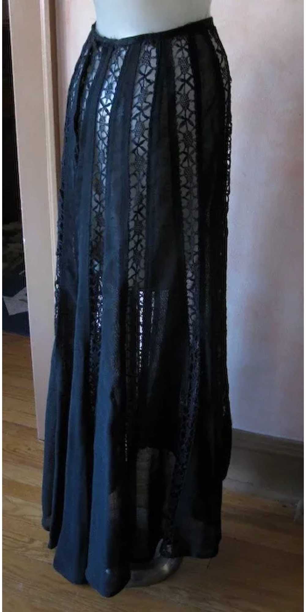 Victorian Black Lace Panel Skirt - image 4