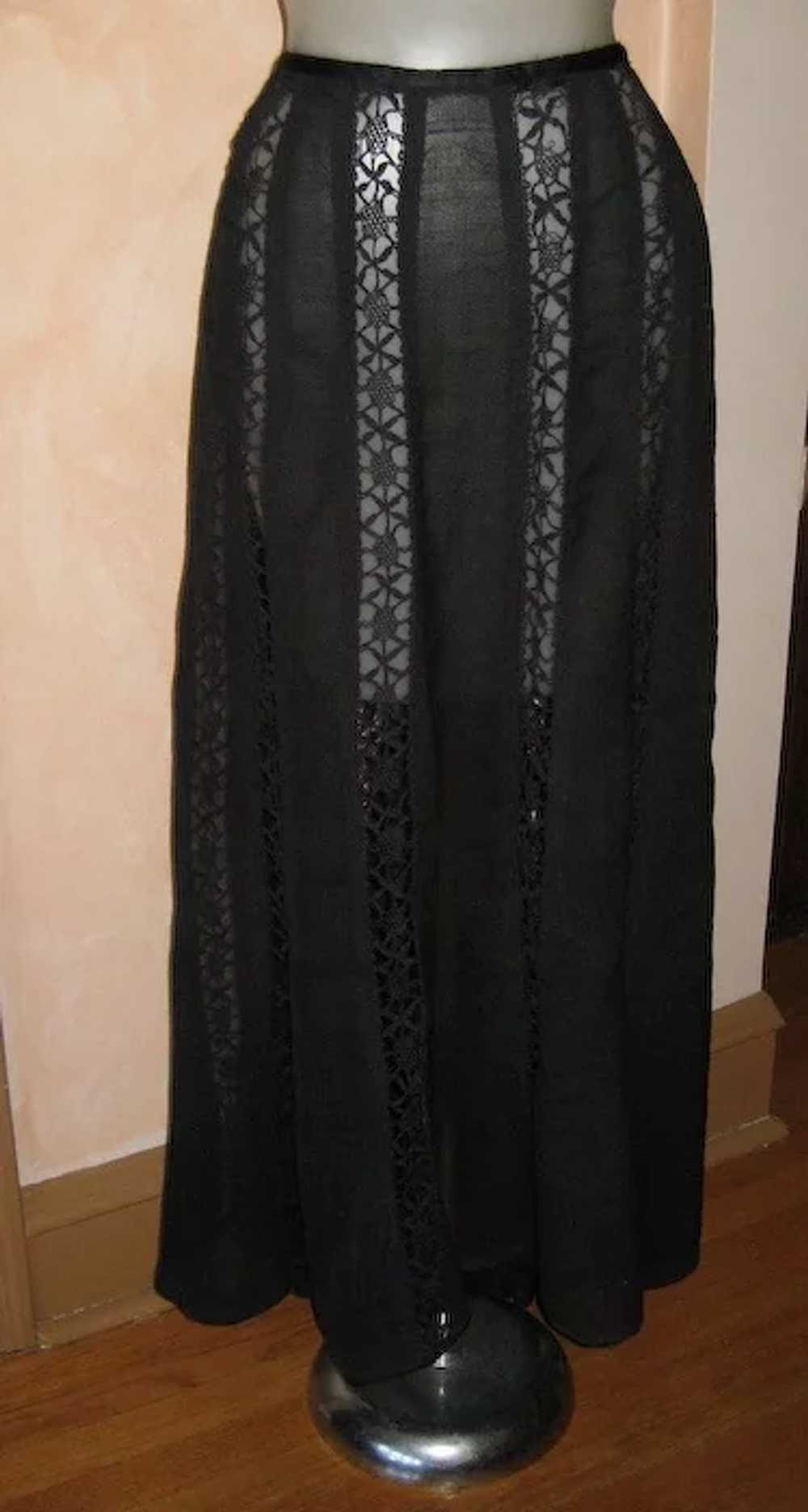 Victorian Black Lace Panel Skirt - image 5