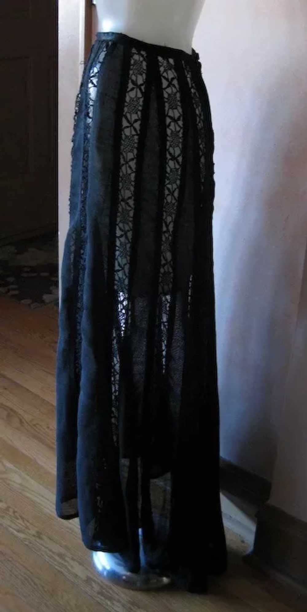 Victorian Black Lace Panel Skirt - image 6