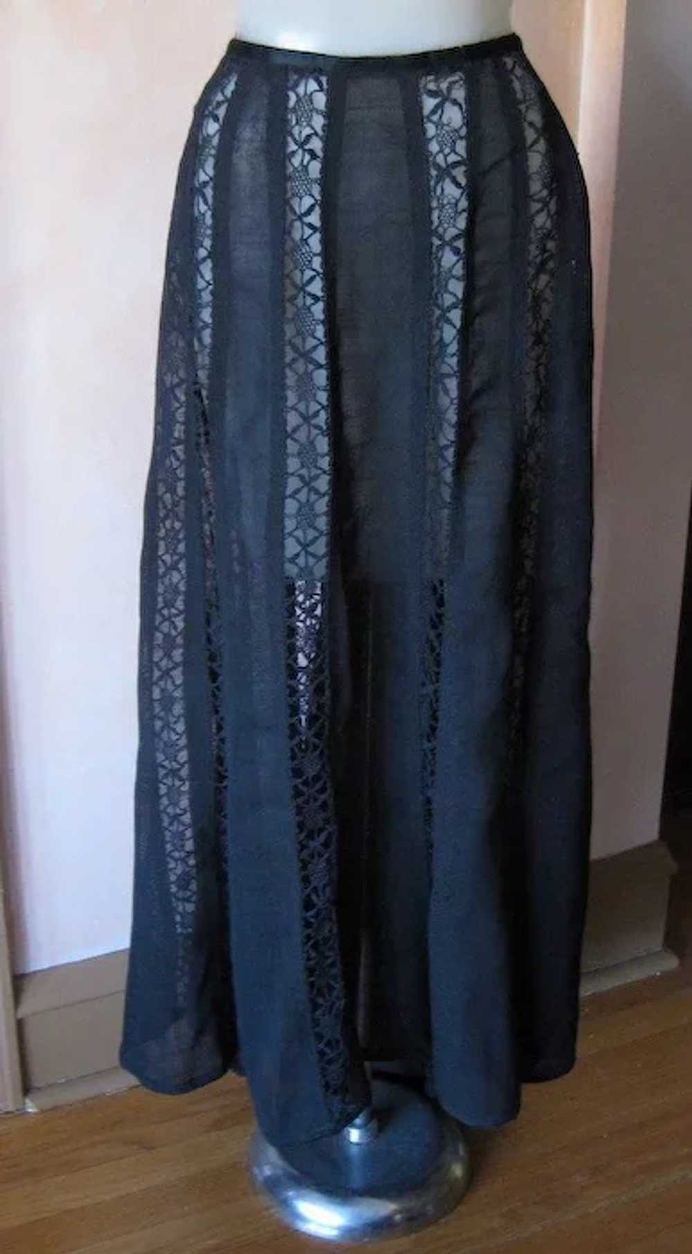 Victorian Black Lace Panel Skirt - image 7