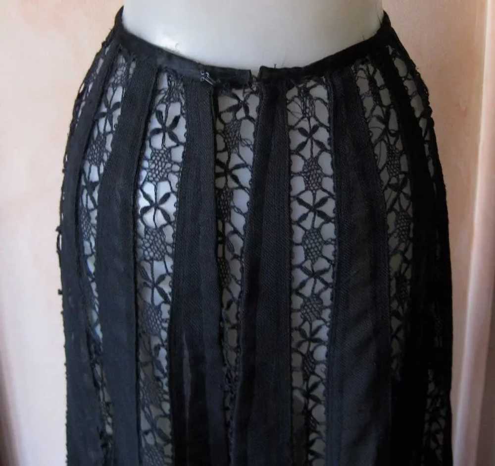 Victorian Black Lace Panel Skirt - image 8