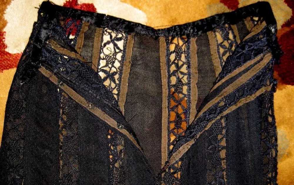 Victorian Black Lace Panel Skirt - image 9