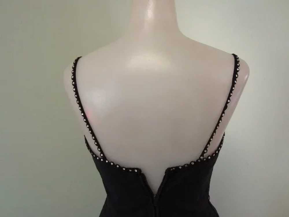 Rhinestone Cocktail Dress, Black, 50's, Vintage - image 4