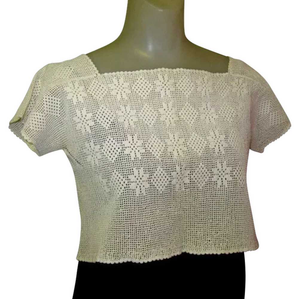 Victorian Lace Blouse, Hand Crochet, Downton Abbey - image 1
