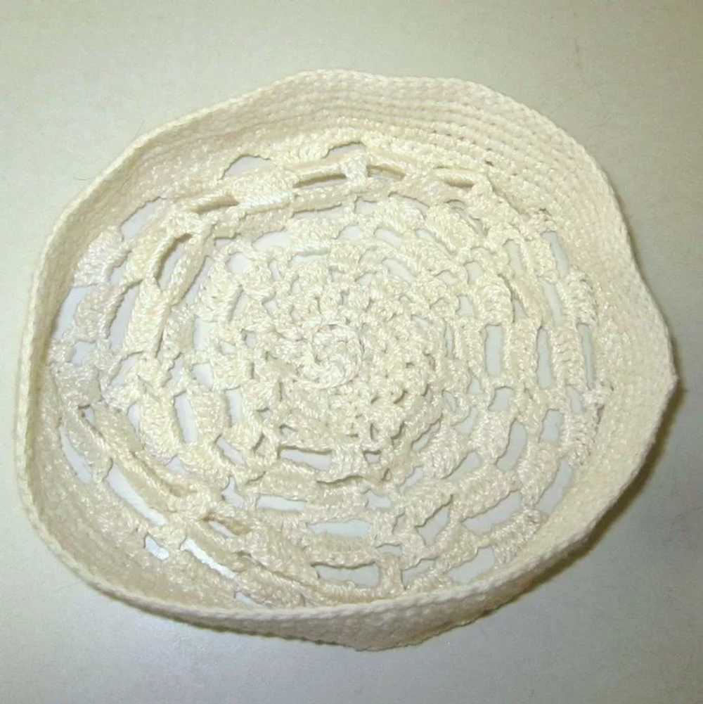 Vintage Lace Hat, Crocheted Cap, 60's - image 5