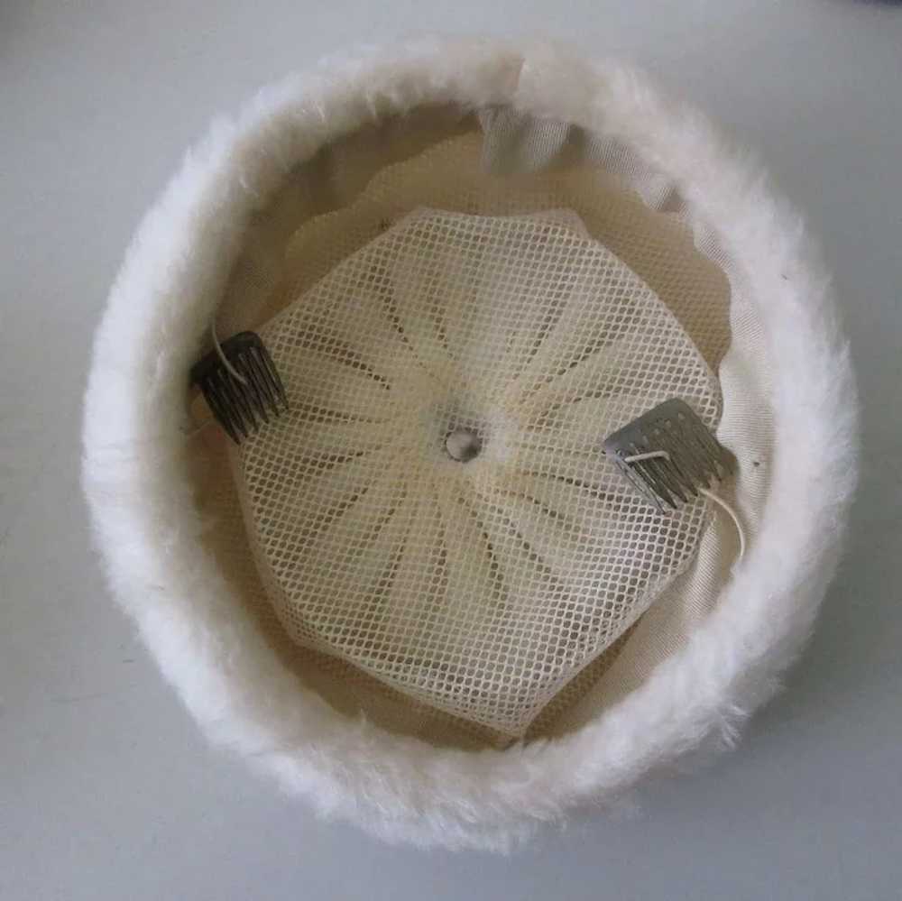 Pill Box Hat, Vintage Faux Fur - image 4