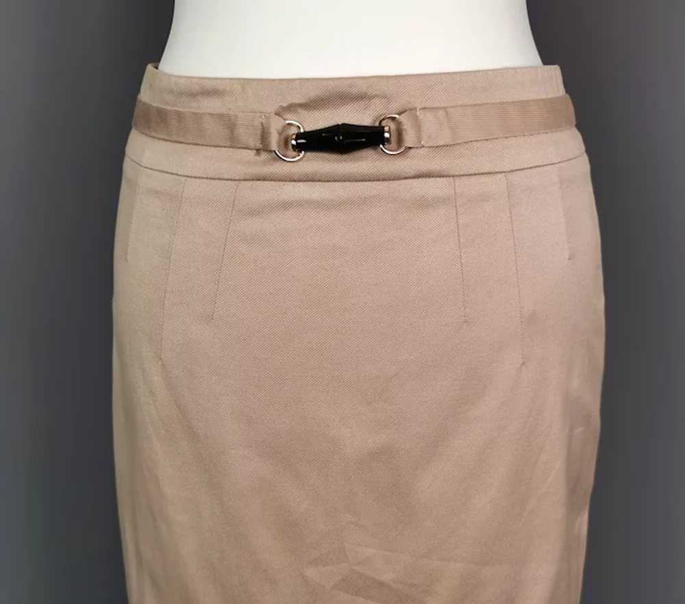 Vintage Gucci Tom Ford bamboo trim pencil skirt - image 8