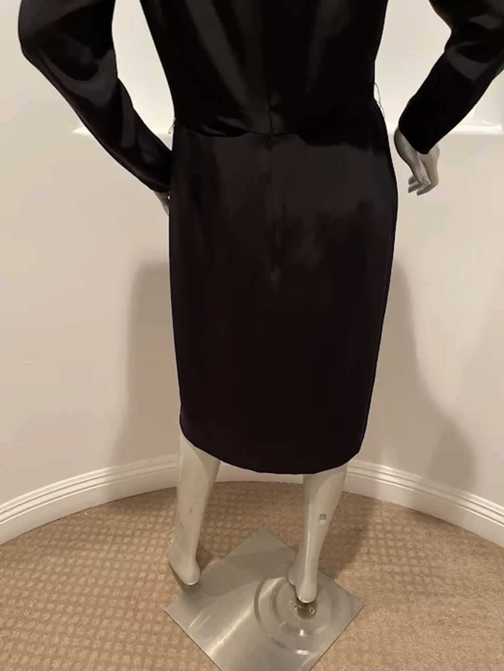 Vintage 1980’s Gene Roye Long Sleeve Black Dress … - image 10