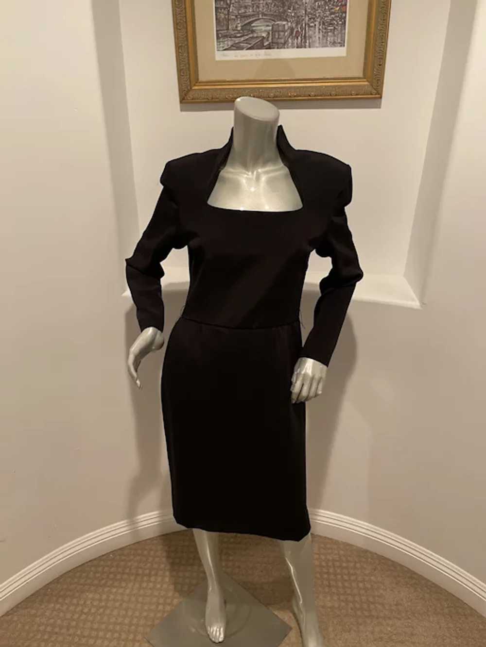 Vintage 1980’s Gene Roye Long Sleeve Black Dress … - image 11