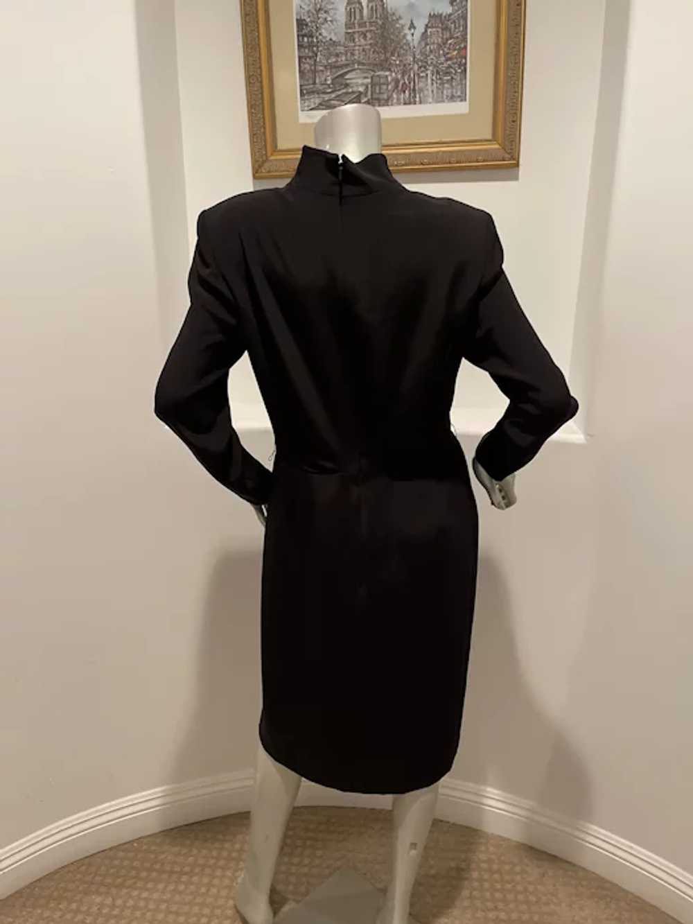 Vintage 1980’s Gene Roye Long Sleeve Black Dress … - image 12