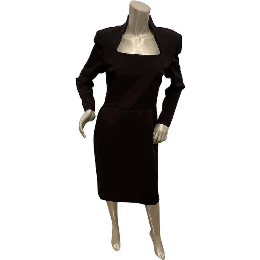 Vintage 1980’s Gene Roye Long Sleeve Black Dress … - image 1