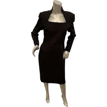 Vintage 1980’s Gene Roye Long Sleeve Black Dress … - image 1