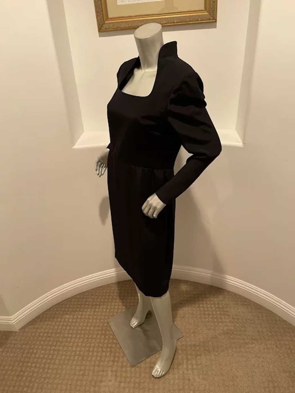 Vintage 1980’s Gene Roye Long Sleeve Black Dress … - image 3