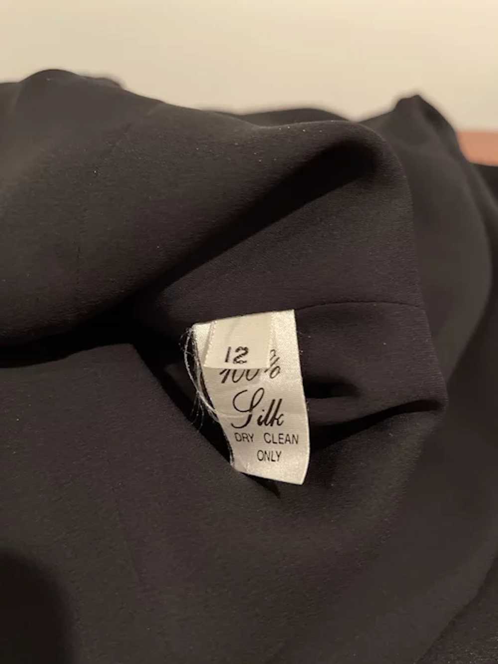Vintage 1980’s Gene Roye Long Sleeve Black Dress … - image 6