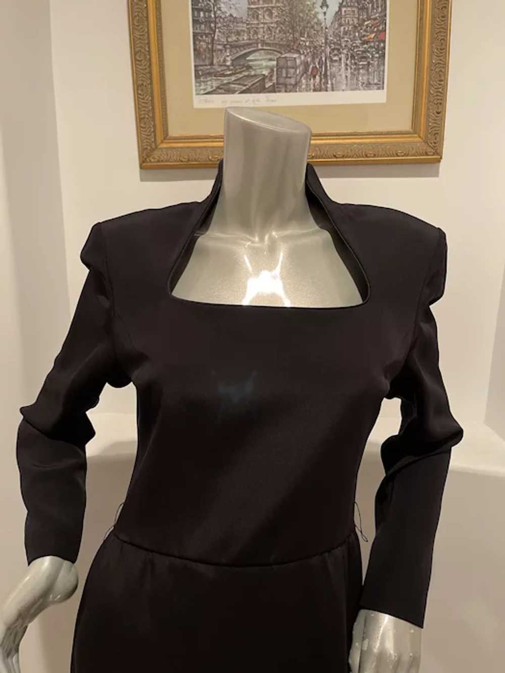 Vintage 1980’s Gene Roye Long Sleeve Black Dress … - image 7