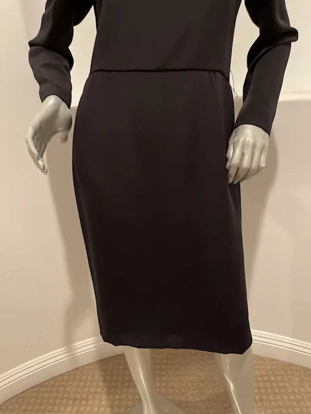 Vintage 1980’s Gene Roye Long Sleeve Black Dress … - image 8