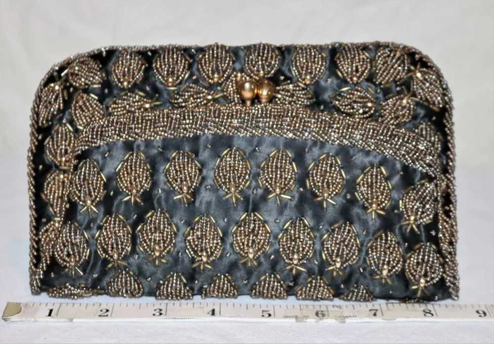 Vintage 1950's Beaded on Silk Fold-over Clutch - image 2