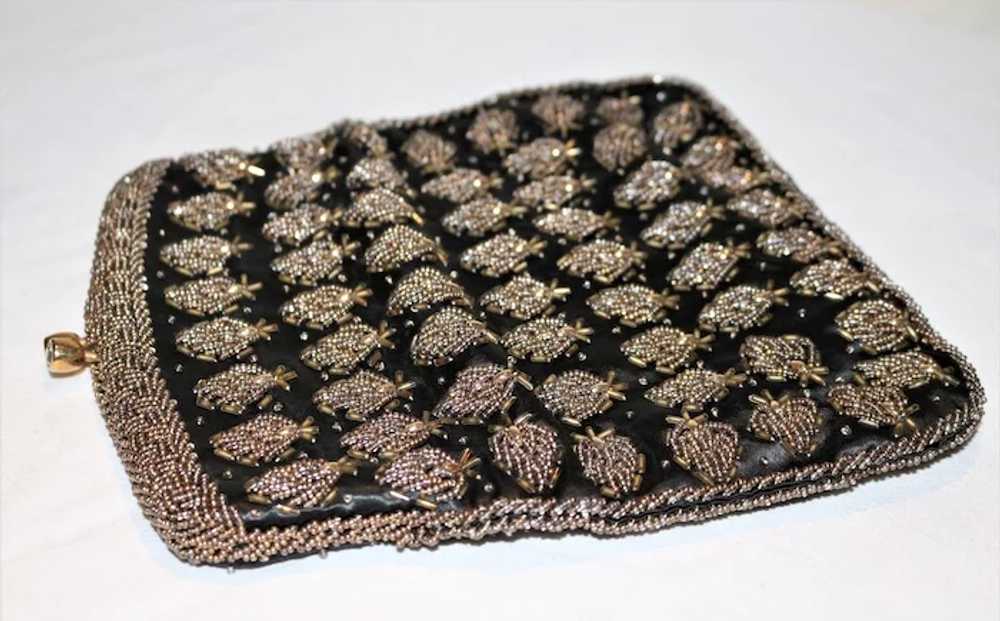 Vintage 1950's Beaded on Silk Fold-over Clutch - image 3