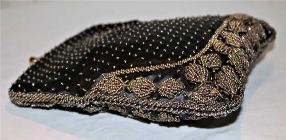 Vintage 1950's Beaded on Silk Fold-over Clutch - image 4