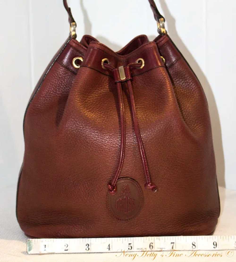 Vintage Mark Cross Pebbled Drawstring Tote from I… - image 2