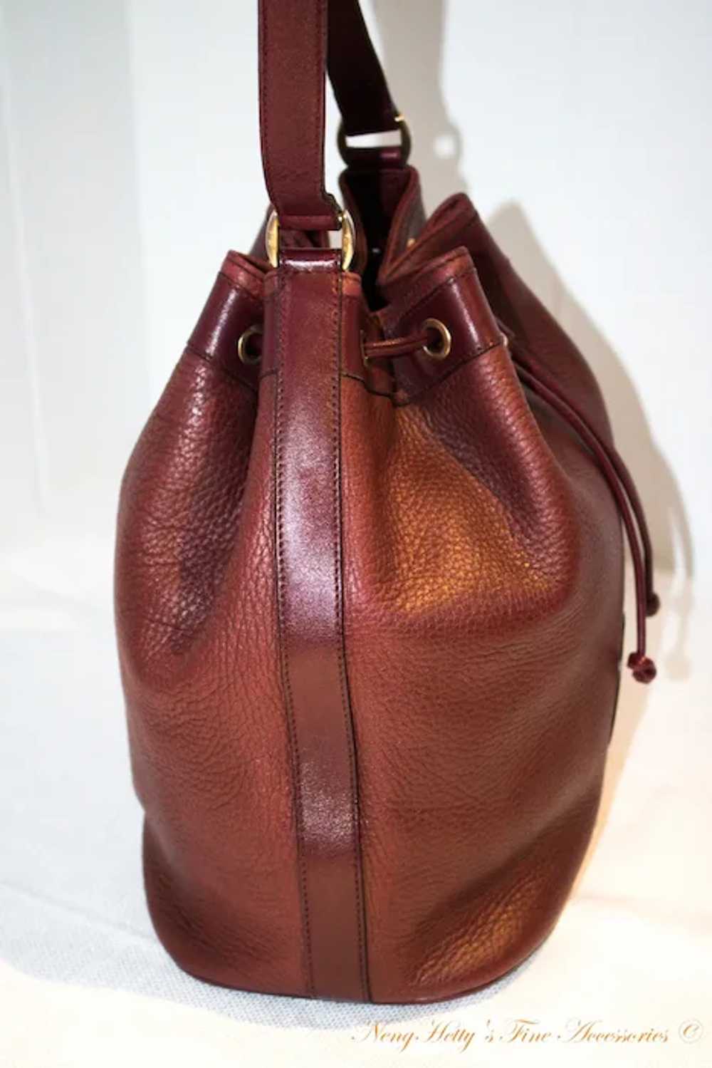 Vintage Mark Cross Pebbled Drawstring Tote from I… - image 5