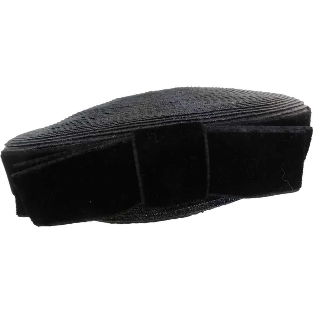 1950’s Black Woven Bumper Hat w Original Hat Pin - image 1