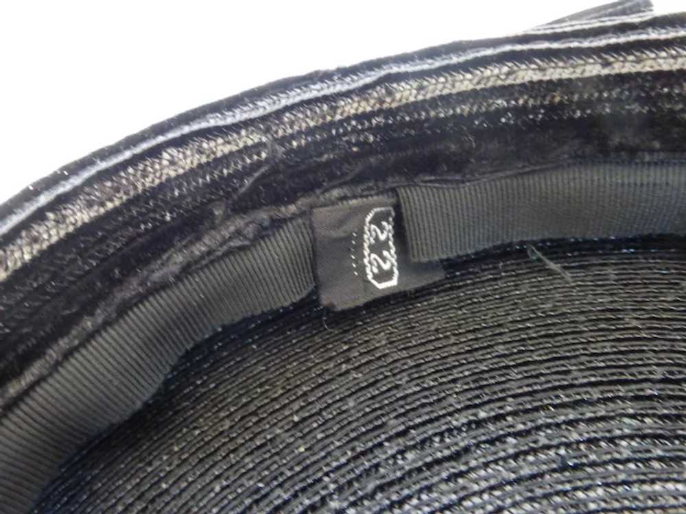 1950’s Black Woven Bumper Hat w Original Hat Pin - image 8