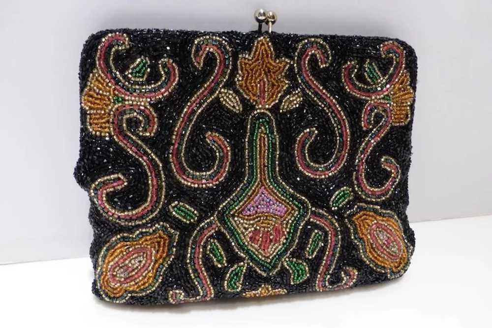 Vintage Multi-Color Beaded Purse  Handbag Clutch - image 2