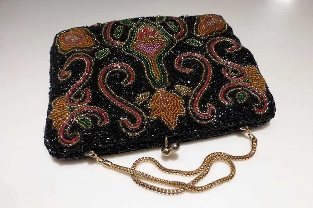 Vintage Multi-Color Beaded Purse  Handbag Clutch - image 5