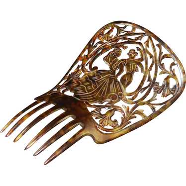 Vintage Spanish Tortoise Hair Comb Large Peineta