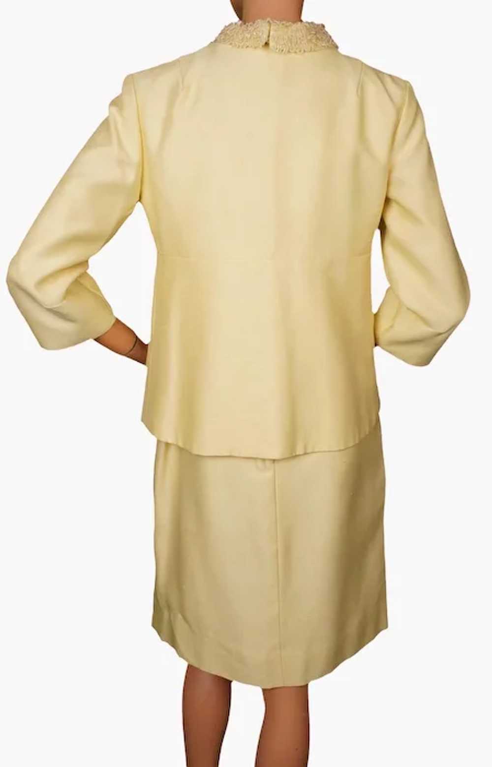 Vintage 60s Yellow Shantung Silk Dress w Jacket B… - image 4