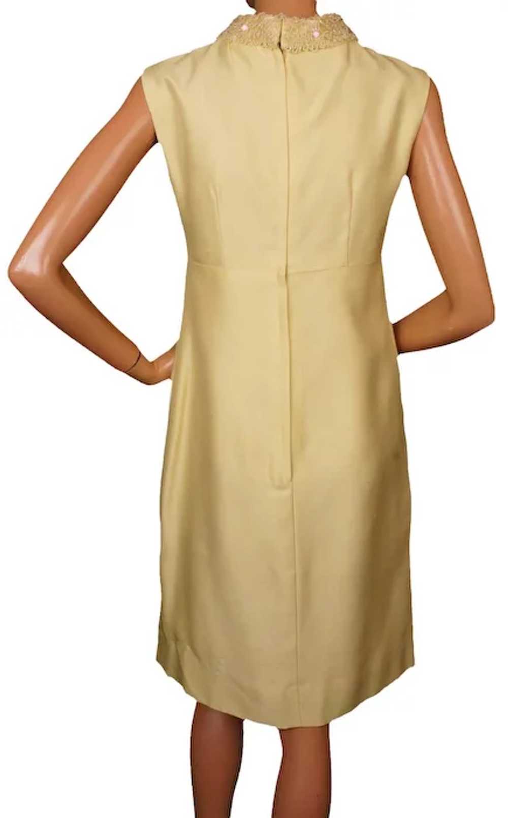 Vintage 60s Yellow Shantung Silk Dress w Jacket B… - image 7