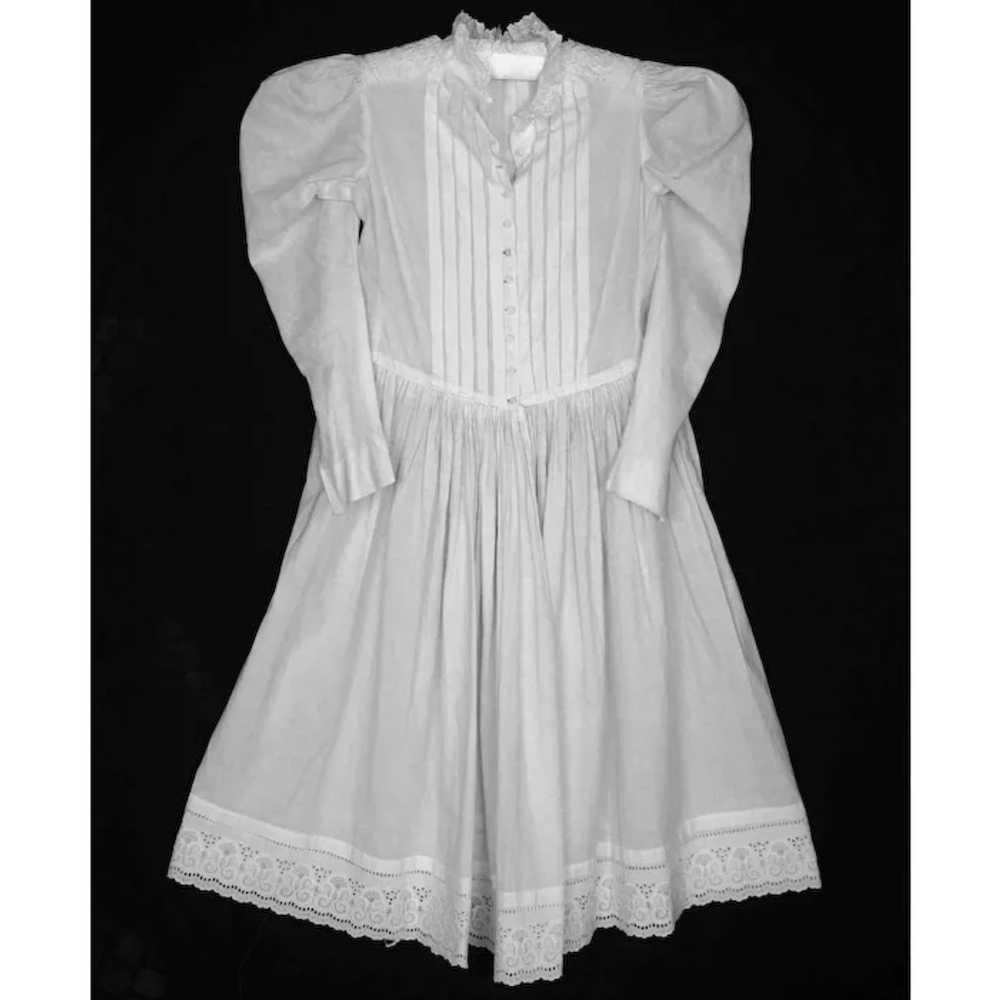 Antique Victorian Young Girls Cotton Embroidered … - image 2
