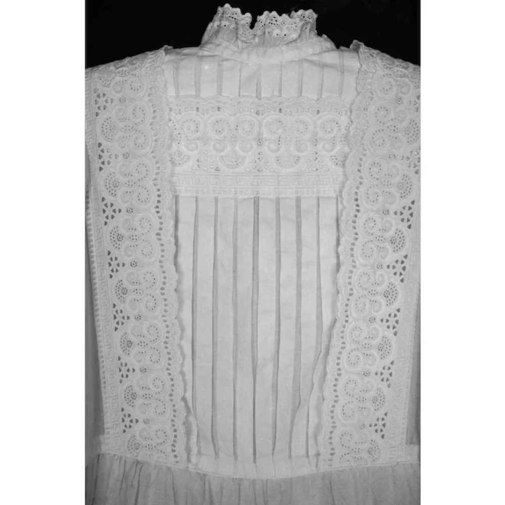 Antique Victorian Young Girls Cotton Embroidered … - image 3