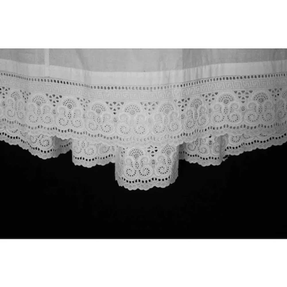 Antique Victorian Young Girls Cotton Embroidered … - image 6