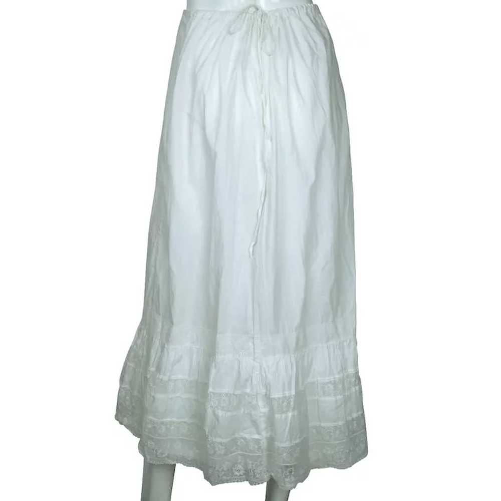 Antique Edwardian White Cotton Petticoat & Chemis… - image 7
