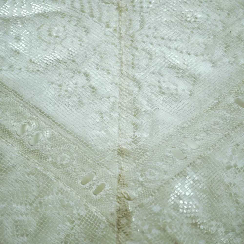 Antique Edwardian White Cotton Petticoat & Chemis… - image 9