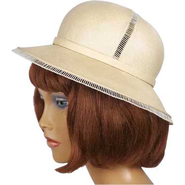 Vintage Christian Dior Hat Straw Safari Style Spr… - image 1
