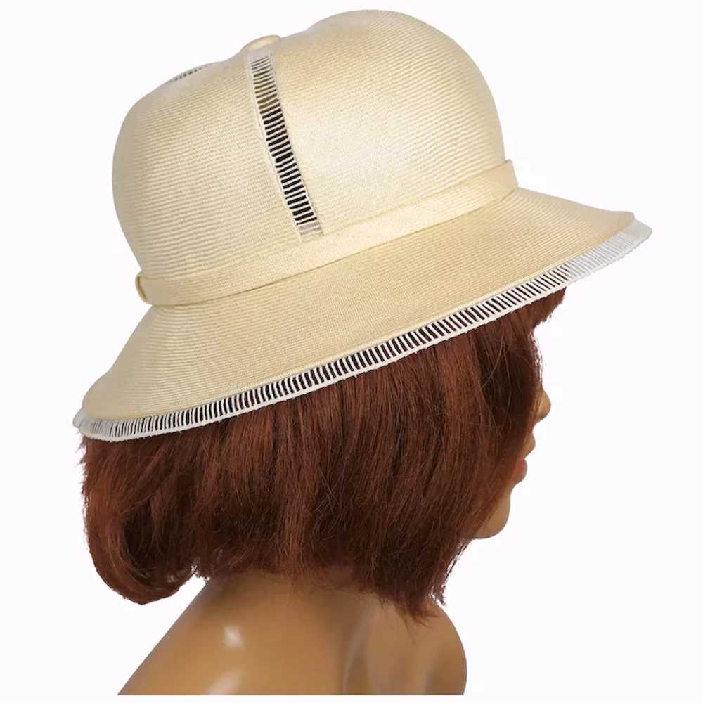 Vintage Christian Dior Hat Straw Safari Style Spr… - image 3