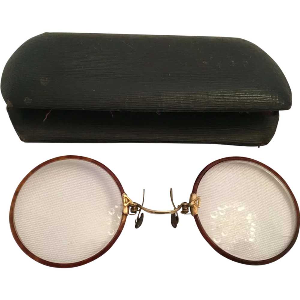 Edwardian "Pince Nez" Spectacle Glasses and Clams… - image 1