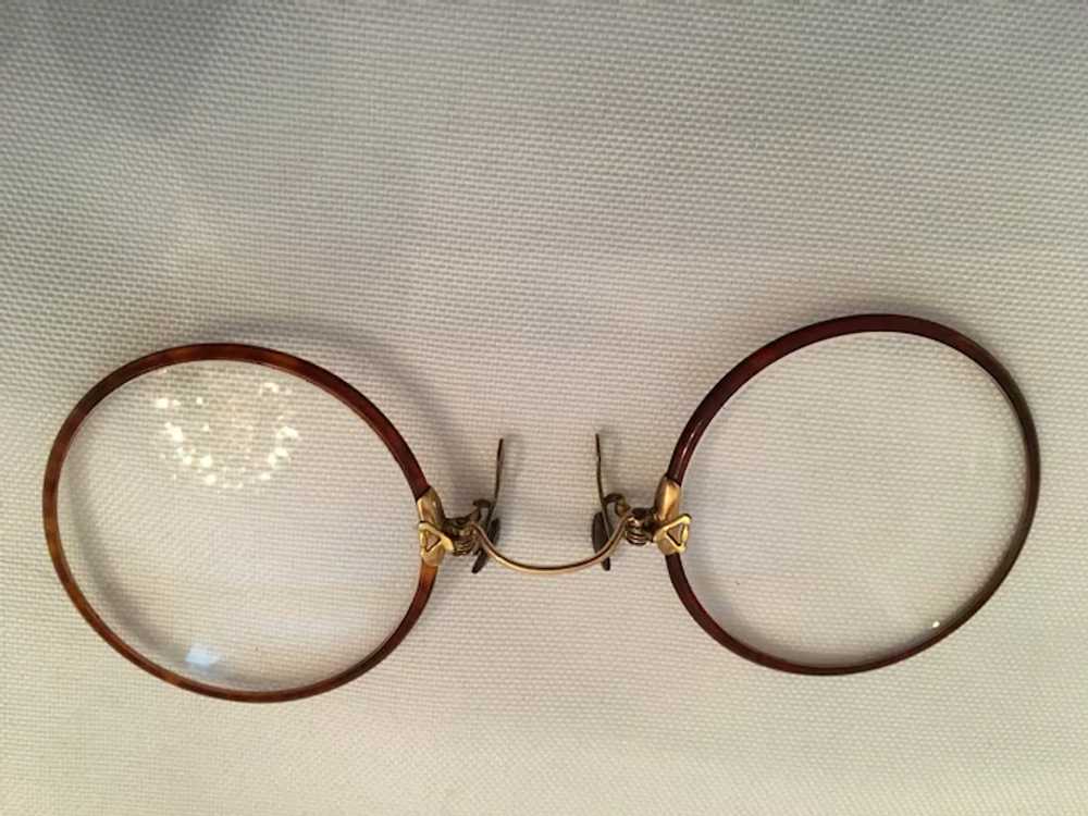 Edwardian "Pince Nez" Spectacle Glasses and Clams… - image 2